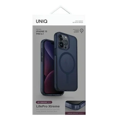 Cover Iphone 15 Pro Magclick Charging Lifepro Xtreme Uniq - Smoke Blue